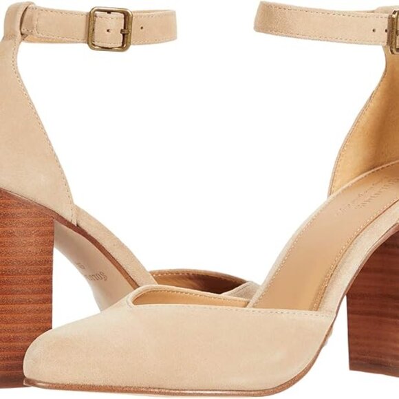 Soludos Collette Heel Sandals Sand Suede Block Heel Size 6.5 - Picture 1 of 11